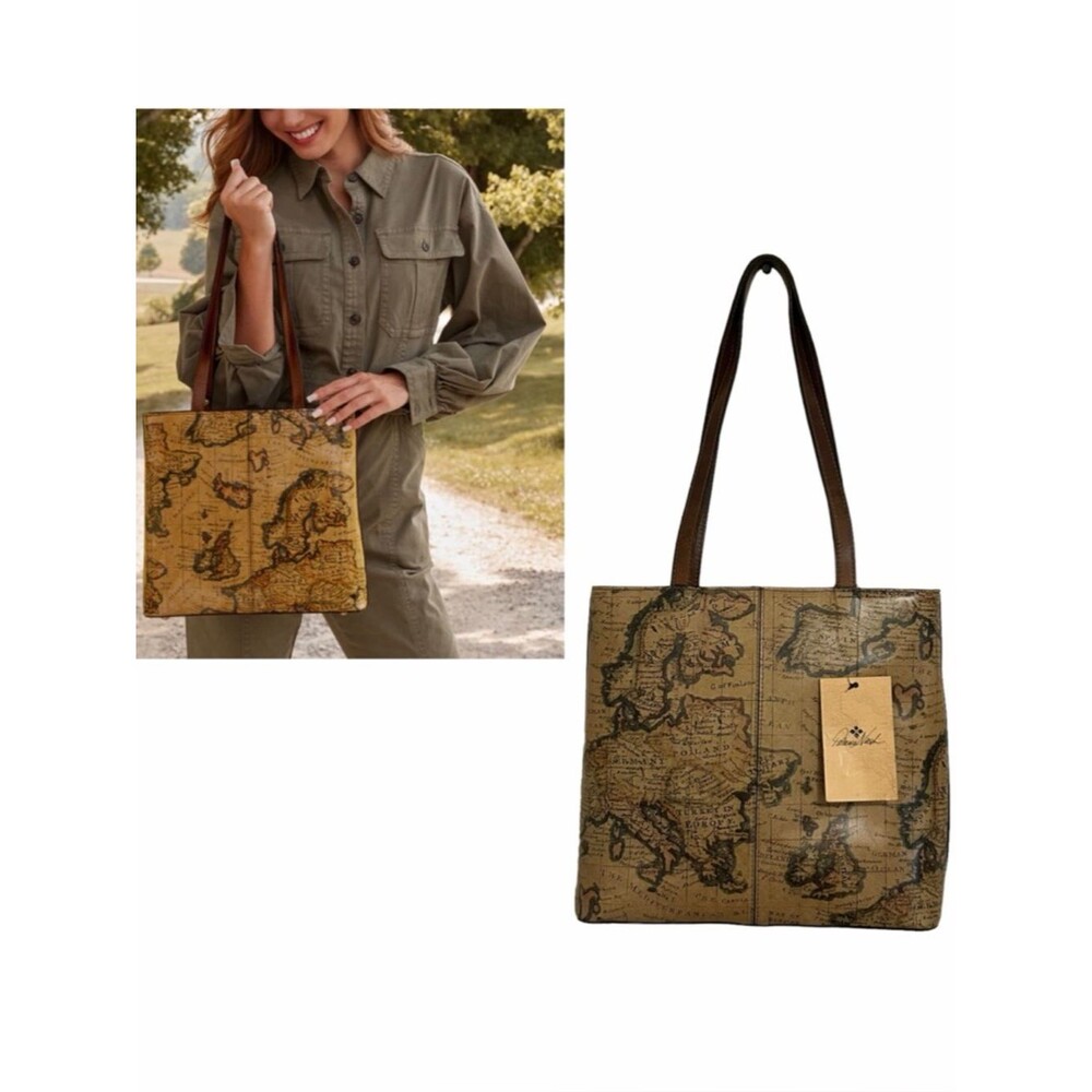 PATRICIA NASH NWT European Map Ashbur Leather Tote